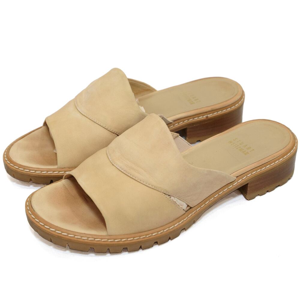Stuart Weitzman Slip-On Sandals With Lug Soles Size 8